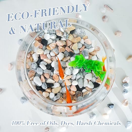 SIDONG 10 LB Natural Mixed Color Gravel Pebbles, 2/5 Inch Small Pea Gravel Stones, Decorative River Rocks for Succulents, Aquariums, Vases, Indoor Plants, Garden Landscaping, DIY