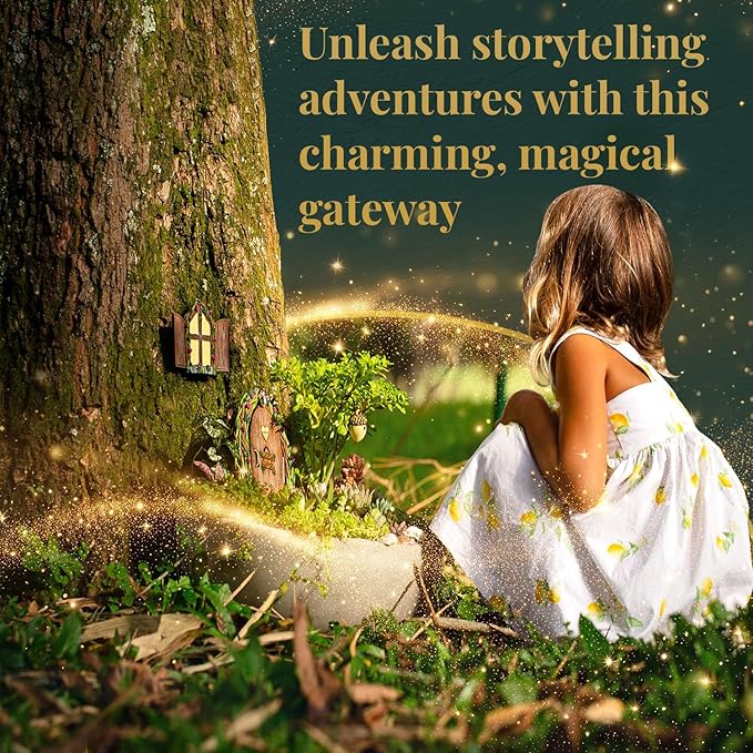 Opening Fairy Door and Window with Light, Fairy Doors for Trees Outdoor, Fairy Door, Fairy House Kit, Fairy Garden Decor, Fairy Doors, Fairy Garden Decor, Fairy Garden Decorations, Garden Fairy