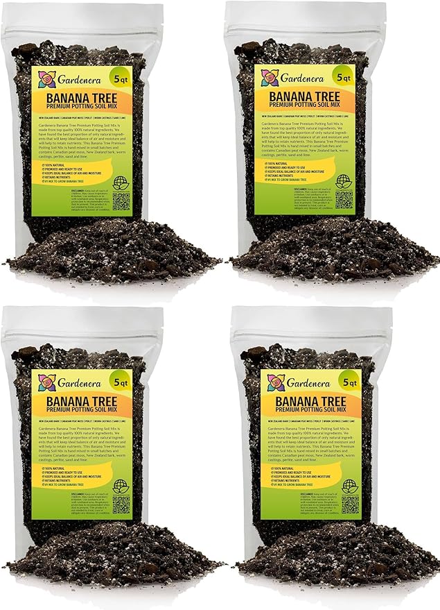 Banana Tree Potting Mix - High-Performance Formula for Vibrant Growth and Abundant Fruit Production - Unlock The True Potential of Your Banana Trees (20 Quart)