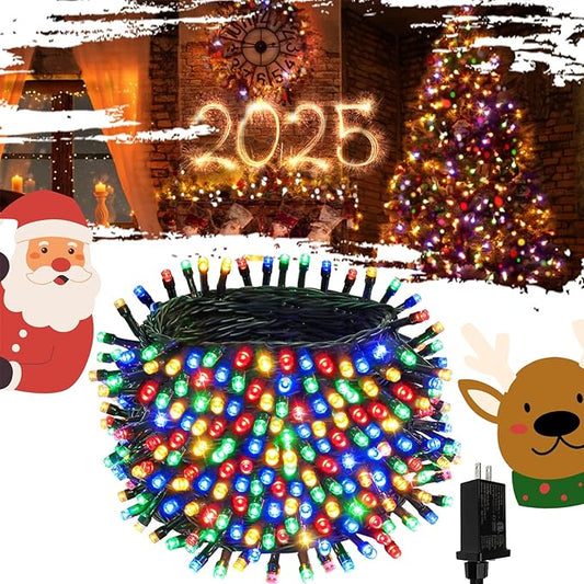 OZS Extra Long 115Ft 300LED RGB Color Changing String Lights Indoor/Outdoor, Waterproof 8 Modes Christmas Tree Lights, Green Wire for Party Wedding Garden Christmas Decorations