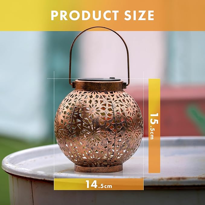 MAGGIFT 2 Pack Solar Lanterns Outdoor Waterproof Hanging Lantern Lights Decorative Solar Light for Garden Table Patio Yard Pathway Walkway,Unique Gifts for Women Gardening,Warm White.