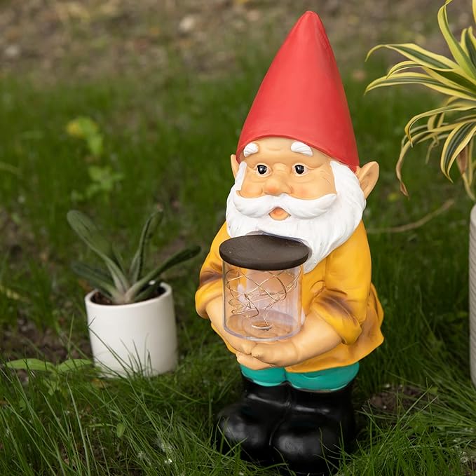 VP Home Gnome Solar Powered LED Outdoor Decor Garden Light Solar Powered Outdoor Decor Garden Light Great for Your Garden Solar Powered Light Garden Gnome Decorations Gifts for Outside Patio Lawn