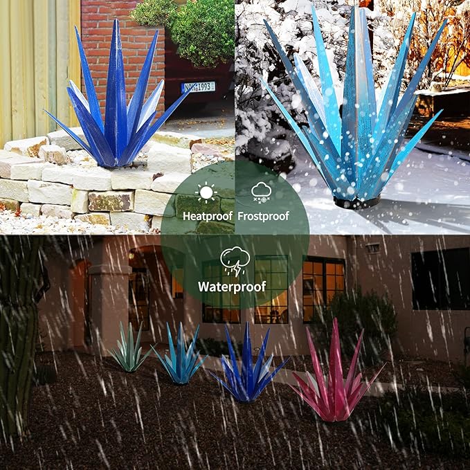 Large Tequila Rustic Sculpture, Metal Yard Art, Metal Agave Plants Outdoor Decor, Agave Metal Plants for Yard