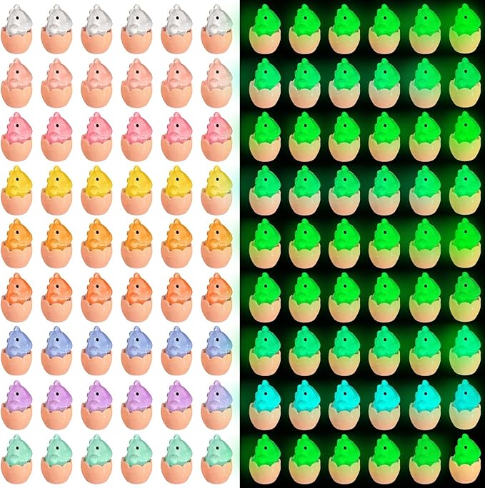 Libima 100 Pcs Mini Resin Luminous Dinosaur Figures Glow in The Dark Dinosaur Miniatures Resin Tiny Animal Figurines for Fairy Landscape Garden Aquarium Dollhouse Decor