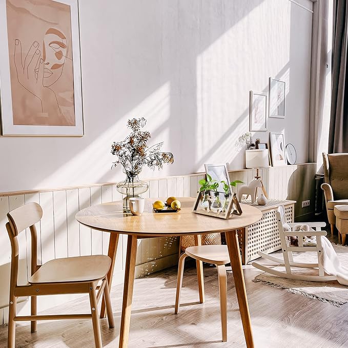 Marbrasse Plant Propagation Stations with Wooden Stand, Desktop Plant Terrarium Holder Bulb Vase, Glass Vase Container with Metal Swivel Holder for Hydroponics of Home Garden Office Decor Lover Gifts