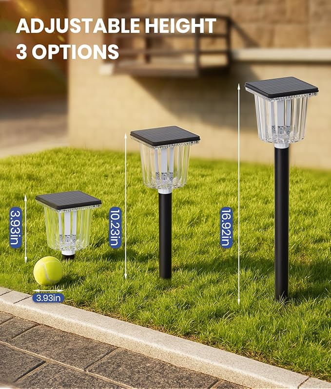 Super Bright Solar Pathway Lights Outdoor Powered,Adjustable Warm&Cool White,Waterproof IP65 Garden Decor Landscape Lighting Outside for Yard/Patio/Walkway/Driveway/Landscape (Obsidian Black, 5 Pack)