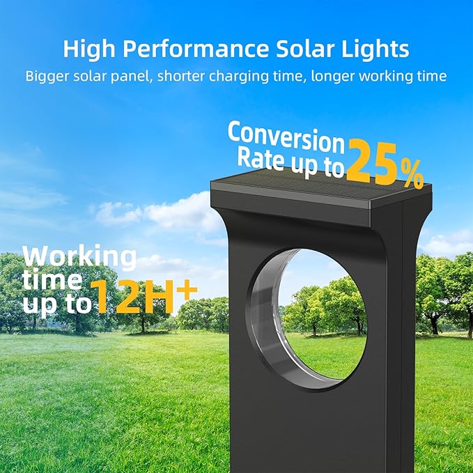 Solar Pathway Lights Outdoor, 2 Pack Upgraded Moon Shaped Landscape Lights - Brighter & Waterproof Solar Powered Decor for Yard, Garden, Path, Walkway, and Outdoor Decoration