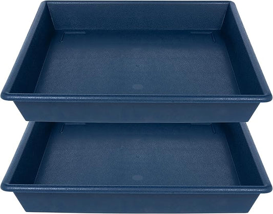 Square Plant Saucer 16 Inch 2 Pack, Plant Stand Plant Trays for Pots Heavy Duty Plastic Plant Saucers for Indoors Outdoors, Flower Pot No Holes Plant Lover Gardening Gifts