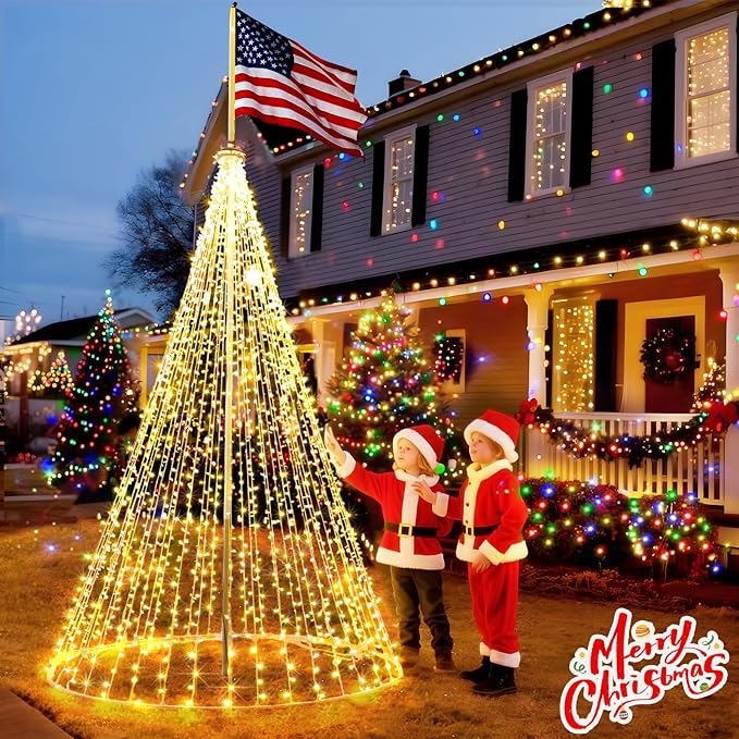 KNONEW 403ft 1000 LED Christmas String Lights Outdoor 8 Modes & Timer Fairy Light Plug in Waterproof LED Wedding Lights for Xmas Yard Tree Party Holiday Decorations (Warm White)