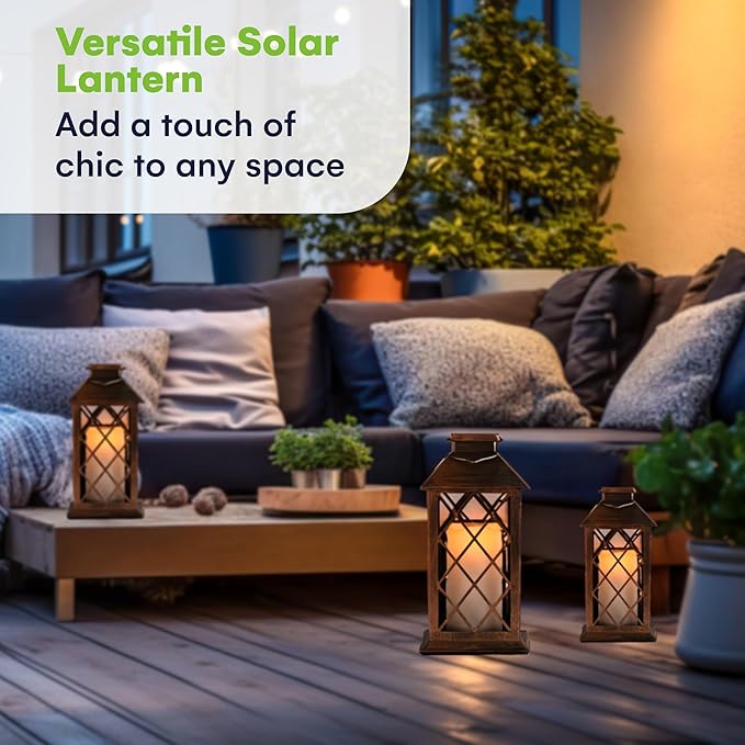 SteadyDoggie Solar Lanterns Outdoor Waterproof - Decorative Hanging Patio Lights and Table Lamp - Illuminated Smart and No Cord Jar Lantern - LED Colorful Light Pathway Lantern for Garden, Porch