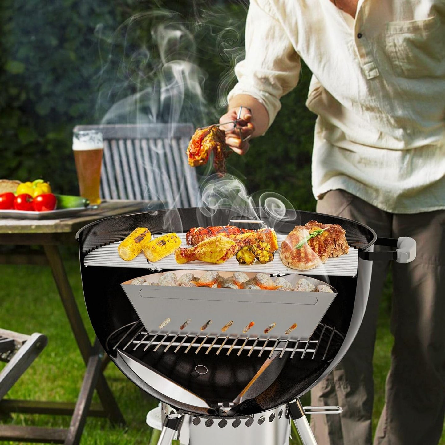 onlyfire Stainless Steel Charcoal Basket Charcoal Briquet Holder for Weber 22 Inch Kettle Grills and Other Similar Charcoal Grills