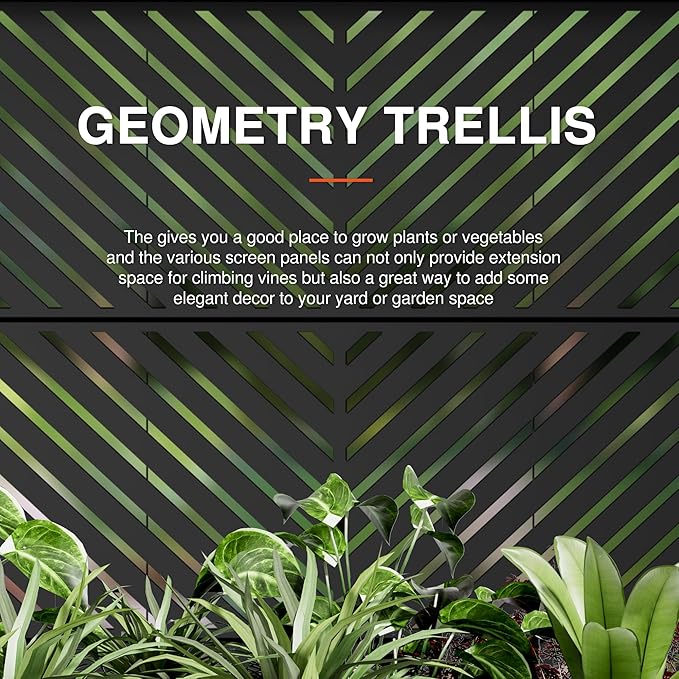 Casaphoria Metal Raised Garden Bed with Trellis and Wheels, 72"x47"x16" Planter Box for Climbing Plants, Vegetables & Vines, Features Drainage Holes and Privacy Screen (Black-Parallel)