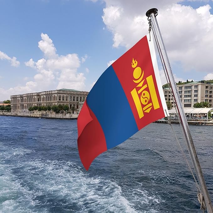 Mongolia Mongolian Flag Garden Yard House 2x3 ft Flags Double Sided Print Banner Indoor Outdoor Party Home Decorations for Boat Dorm House Balcony