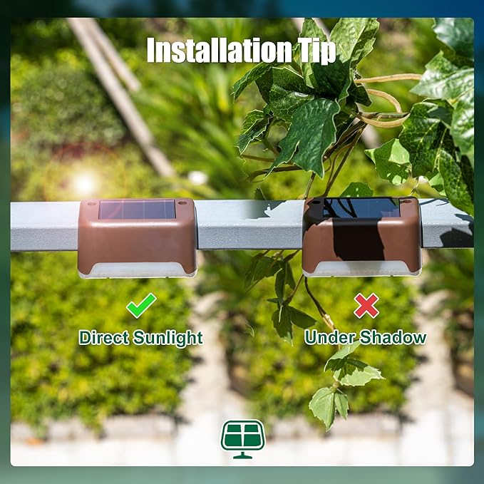 SOLPEX Solar Deck Lights Outdoor 16 Pack, Solar Step Lights Waterproof Led Solar lights for Outdoor Stairs, Step , Fence, Yard, Patio, and Pathway(Warm White)