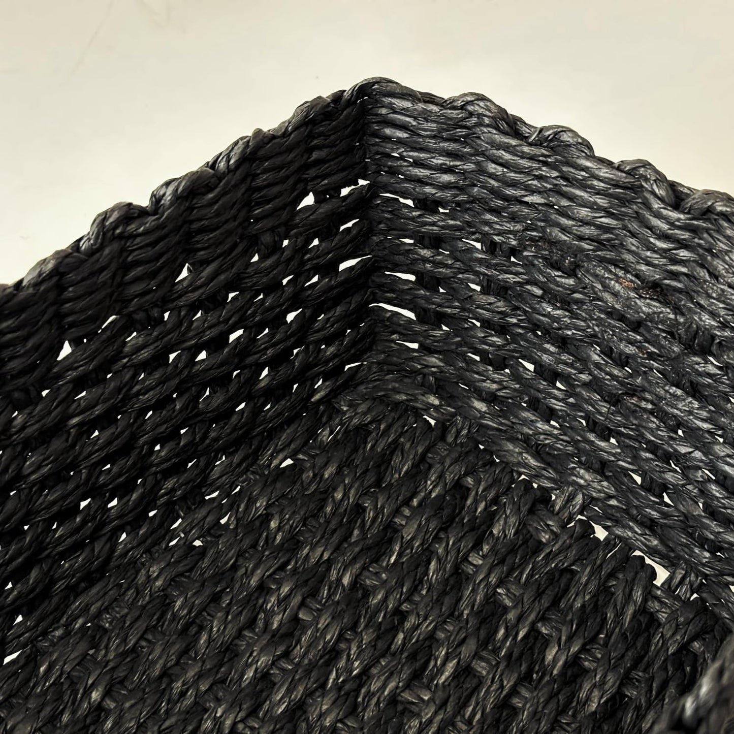 Paper rope Small Storage baskets for Organizing,Cute woven Little basket for Home，Shelves, Bathroom,Decorative basket,Set of 3 (Black)