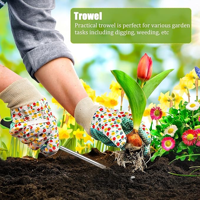 Hand Weeder Tool Garden Weeding Tool Gardening Weeder Tool with Ergonomic Handle, Stainless Steel Garden Lawn Farmland Transplant Gardening Plant Tool（2 Pronged Fork, 2 Pieces）