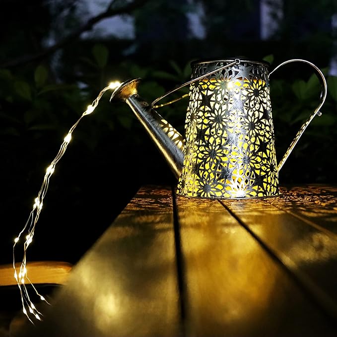 VOOKRY Solar Watering Can Lights, 2 Pack Large Hanging Solar Lights Outdoor Waterproof Garden Decor Outside for Patio Yard Porch Lawn Landscape Gardening Gifts for Mom Women Grandma Birthday