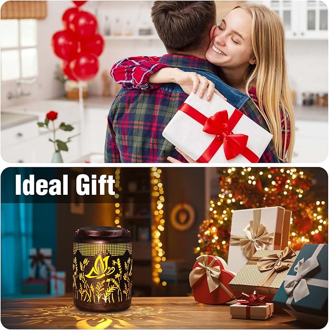 Solar Lanterns Outdoor Waterproof Hanging Butterfly Solar Lights Outdoor Decorations Gifts for Women Mom Grandma LED Lanterns Garden Decor Outside for Yard, Patio, Backyard, Porch