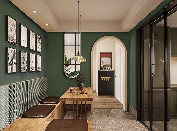 Dimoon 118''x17.7'' Green Peel and Stick Wallpaper Contact Paper Modern Self Adhesive Wall Paper Removable Renter Friendly Textured Solid Color Shelf Cabinet Vinyl Roll (118''x17.7'',Dark Green)