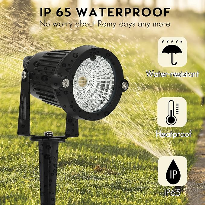 Color Change Landscape Lighting Low Voltage LED Outdoor Spotlights 6W 12V IP66 Waterproof Landscaping Lights Remote Control Garden Pathway Lights RGB Trees Decorations