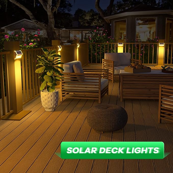 JSOT Solar Step Deck Lights for Outside Decorative - 10Pack Stairs Lights Outdoor Waterproof for Yard Garden Landscape Pool Fence Step Wall 9 LED Beads Solar Lighting