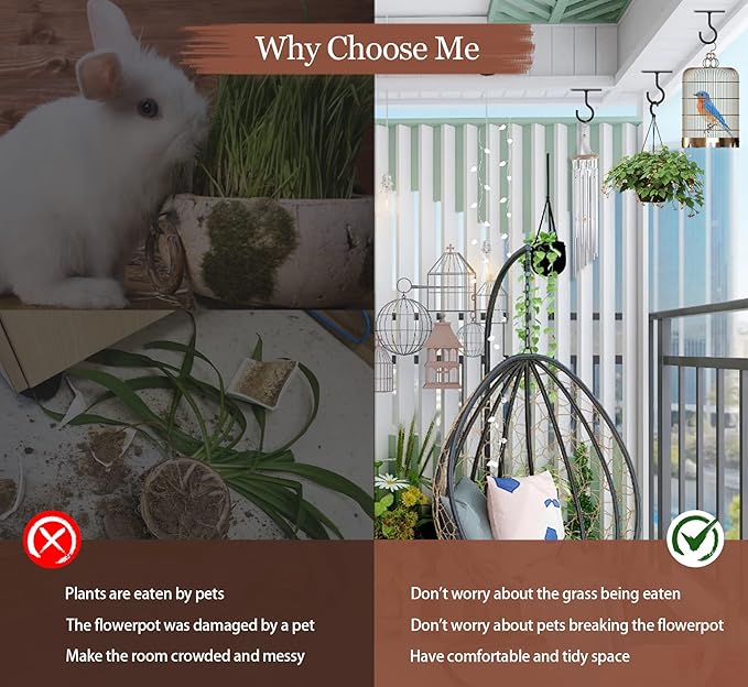 Ceiling Hooks for Hanging Plants,2Pack 4in for Plants,Lights,Planters,Lanterns,Hanging Bird Feeders,Wind Chimes,Indoor&Outdoor Decoration Black