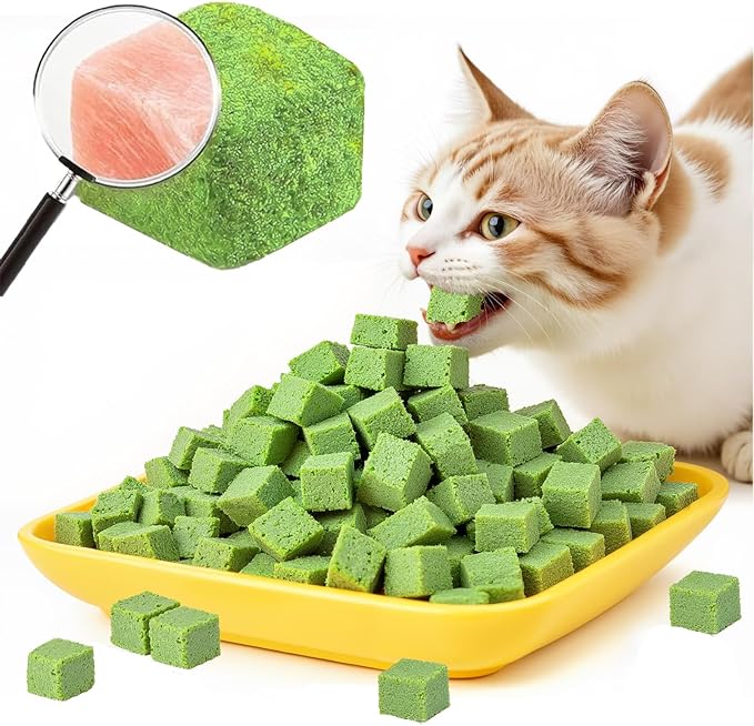 60g/2.12oz Cat Toy Cats Grass Treats, Fish Oil Kitten Grass Catnip Stick for Hairball Removal Teeth Cleaning Cats Edible Freeze Dried Kitty Lickable Chew Dental Snack for Indoor Kitty Food