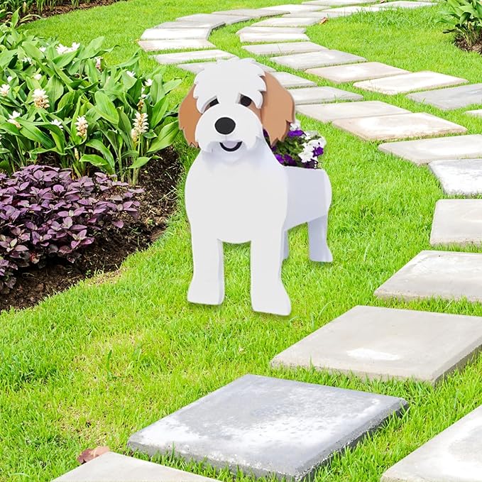 Karelian Bear Dog Planter Plant Pots,Cute Garden Dog Flower Planter,Dog Planters Birthday Gifts for Women,Office,Indoor/Outdoor Decor（9.45 * 8.15 * 13.39in）