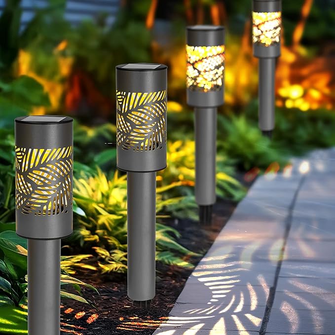 Dazzle Bright Solar Pathway Lights Outdoor, 12 Pack LED Warm White Waterproof Solar Powered Landscape Lights for Walkway Driveway Lawn Patio Yard Garden