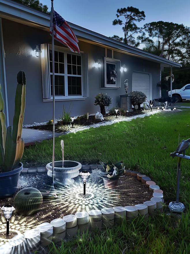 SOLPEX Solar Pathway Lights Garden Decor for Yard, Garden Lights Solar Powered Waterproof Landscape Lighting, Solar Outdoor Lights Porch Decor for Path Walkway Driveway (8 Pack Cold White)