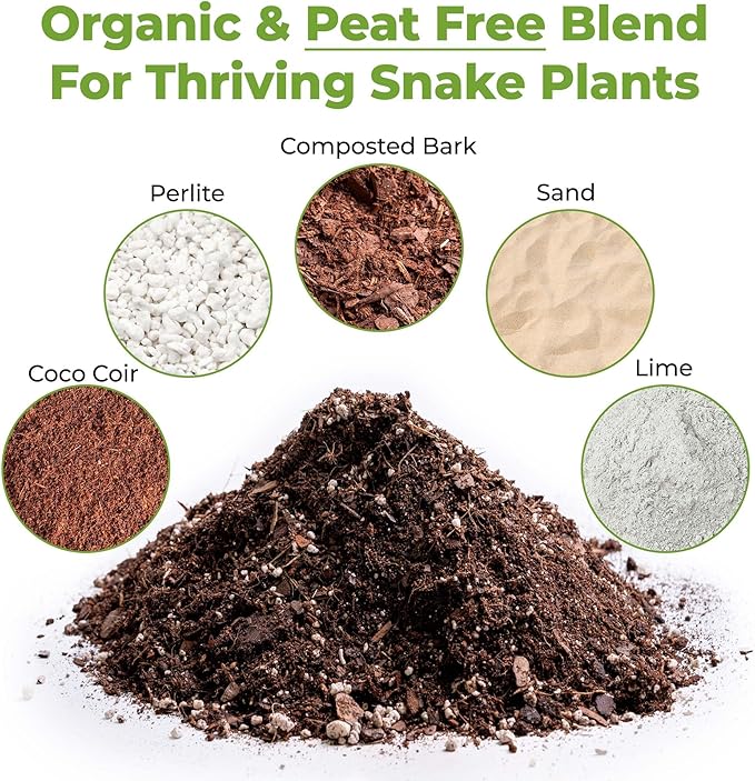 Perfect Plants Organic Snake Plant Soil in 4qt. Bag | Coco Coir Based Potting Mix Snake Plant Varieties