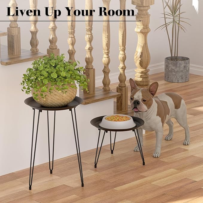 SUEH DESIGN Plant Stand Indoor, Metal Plant Stand Round Plant Table Heavy Duty Plant Stool Flower Pots for Indoor Outdoor Home Decor, 2 Pack Short & Tall