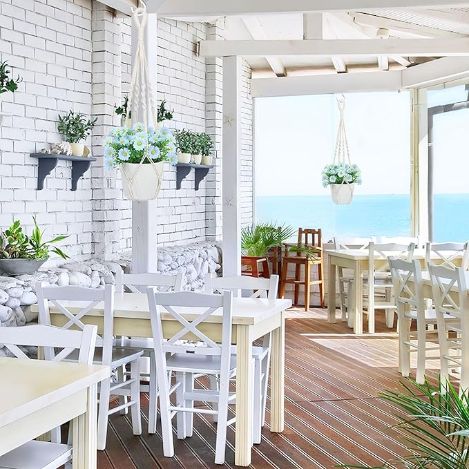 Augshy 27inch Macrame Plant Hanger, 2 Packs Plant Hangers with Hooks, Hanging Planter for Indoor Plants Decorative Macrame Pot Hanger for Home Decor