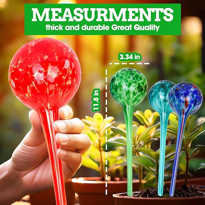 Besti Self-Watering Globes – 4-Pack Extra Large Watering Globes for Plants – Automatic Watering System for Potted Plants – Holds 380-400ml, Waters Plants Up to 2 Weeks (Set of 4 Extra Large)