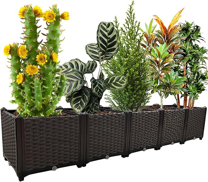 Large Planters for Outdoor Plants pots Elevated Garden Boxes Raised Garden Bed Garden Patio Balcony Deck to Planting Flowers Vegetables Tomato and Herbs