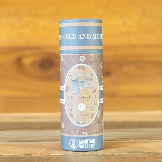 Save the Bees Wildflower Seed Shaker - ~100,000+ Wild Flower Seeds for Planting - Beautiful Easy to Sow Seed Shaker - 19 Varieties to Attract Bees & Other Pollinators - 3 oz. of Seed Covers ~370 sq ft