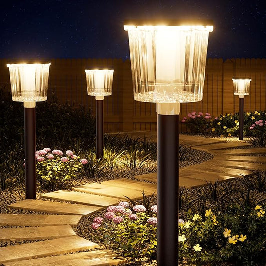 Super Bright Solar Pathway Lights Outdoor Powered,Adjustable Warm&Cool White,Waterproof IP65 Garden Decor Landscape Lighting Outside for Yard/Patio/Walkway/Driveway/Landscape (Cocoa Brown, 1 Pack)