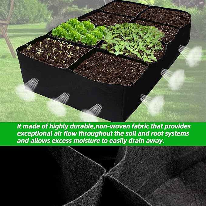 CJGQ 2 Pack Fabric Raised Garden Bed 6x3x1ft Garden Grow Bed Bags for Growing Herbs, Flowers and Vegetables 128 Gallon…