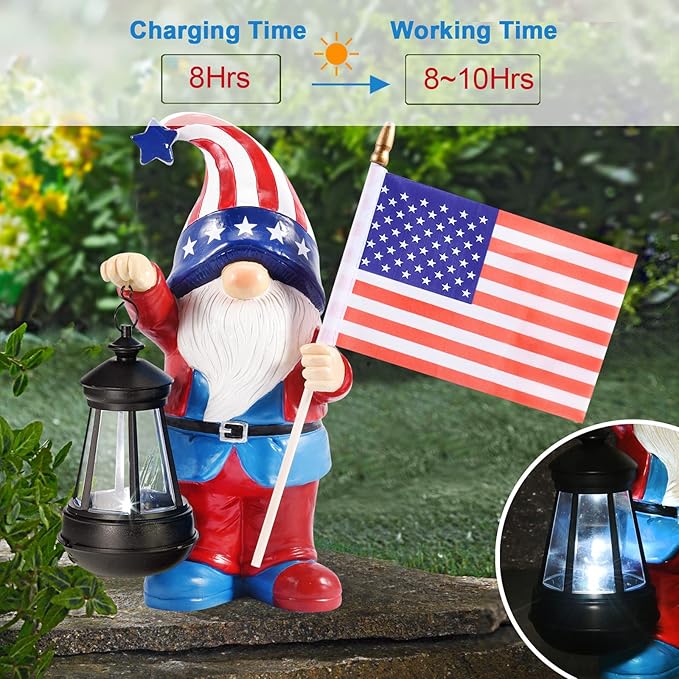 Solar Gnomes Statues for Garden Decor: Outdoor Sculptures for Clearance Lights for Outside Lawn Ornaments Porch Patio Balcony Yard Home – Birthday Gifts for Mom Grandma Women