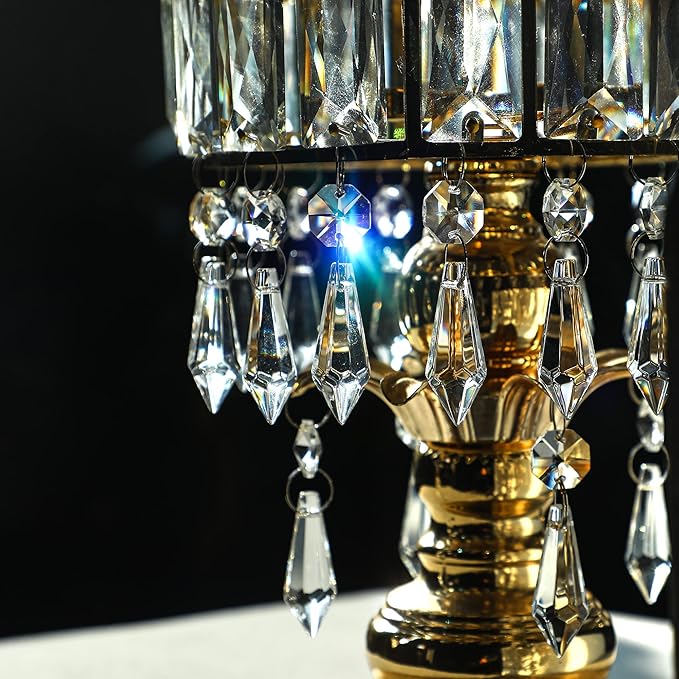 HDCRYSTALGIFTS Clear Chandelier Icicle Crystal Prisms Octogan Glass Bead for Lamp Decoration,Pack of 50 (38mm&Silver Circle Clips)