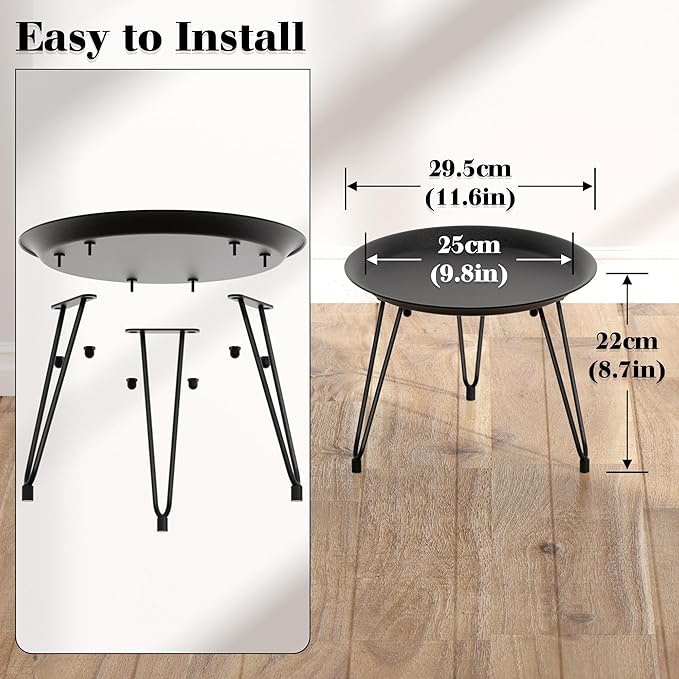 SUEH DESIGN Plant Stand Indoor, Metal Plant Stand Round Plant Table Heavy Duty Plant Stool Flower Pot for Indoor Outdoor Home Decor, 1 Pack Short