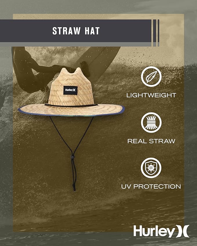 Hurley Men's Straw Hat - Bayside Lifeguard Straw Sun Hat