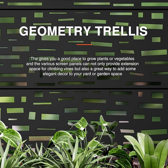 Casaphoria Metal Raised Garden Bed with Trellis and Wheels, 72"x35"x16" Planter Box for Climbing Plants, Vegetables & Vines, Features Drainage Holes and Privacy Screen (Black-Gerald)