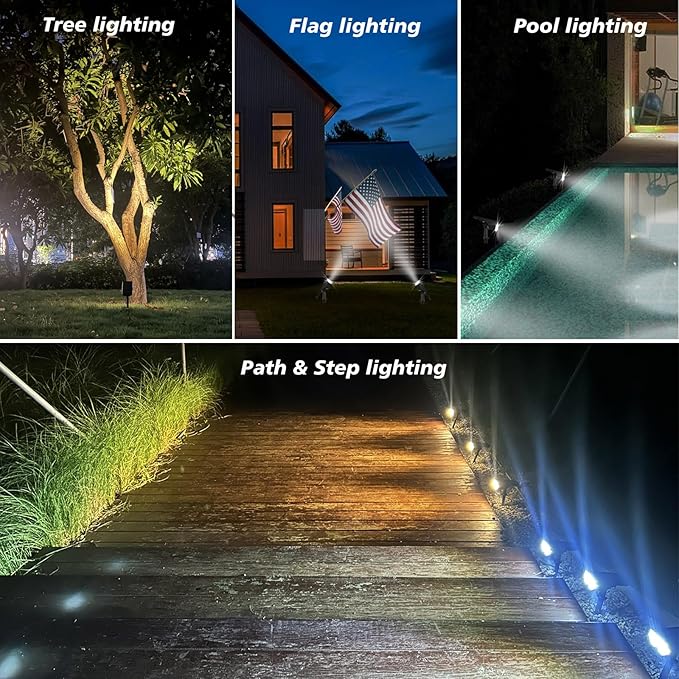 All-New Solar Spot Lights Outdoor Waterproof，20 LEDs Solar Tree Lights with 2 Modes, Landscape Spotlights for Pathway, Patio, Garden, Trees, Pool(4 Pack,Warm Light)