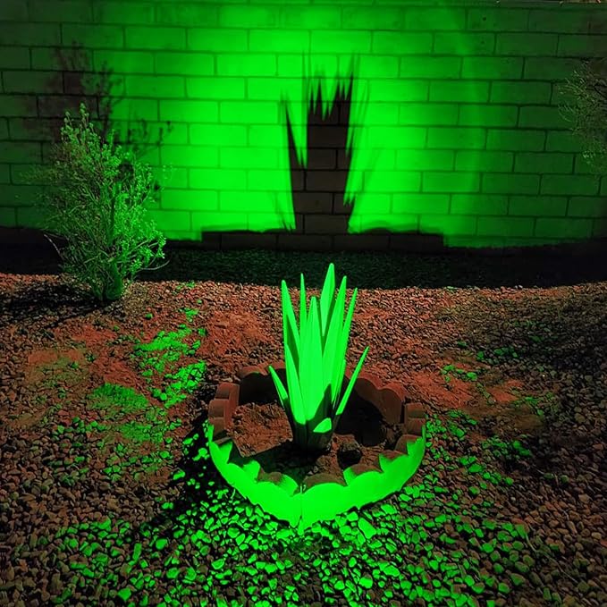 T-SUNUS Green Solar Lights Outdoor 2 Pack, IP65 Waterproof Solar Spotlight, Auto-on/Off Security Wall Light Landscape for St. Patrick's Day Halloween Christmas Tree Patio Yard Garden Driveway Pool