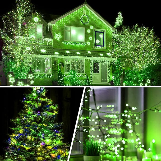 String Lights, 2 Pack Battery Operated String Lights with Remote Timer Waterproof 8 Modes String Lights for Bedroom,Garden,Party,Xmas Tree Indoor Outdoor Decorations (Green, 16.4)