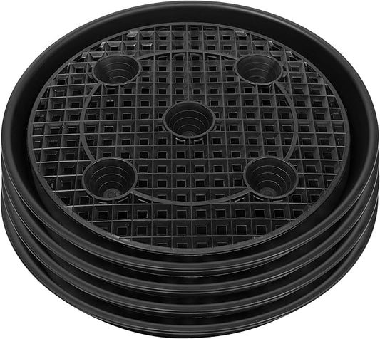 Plastic Plant Saucer Stand,4-Pack 14 inch, Elevated Plant Saucer Self-Watering Fabric Pot Base, Use Nonwoven Grow Bags, Plant Saucers Flower Pot Tray for Indoor-Outdoo and Grow Tents Greenhouses