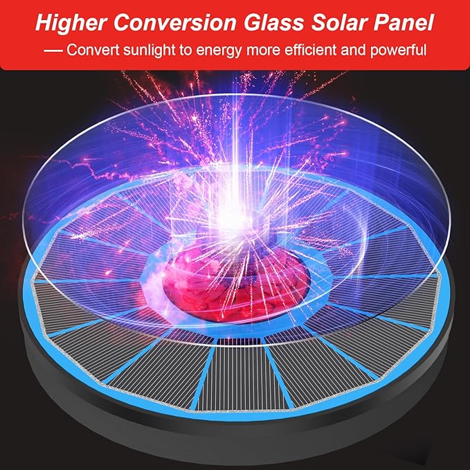 Solar Fountain with Red Flower - Attract Birds - Upgrade 3.5W Solar Bird Bath Fountains, Solar Powered Water Feature Fountain Pump with 7 Nozzles for Hummingbirds, Garden, Pool, and Pond