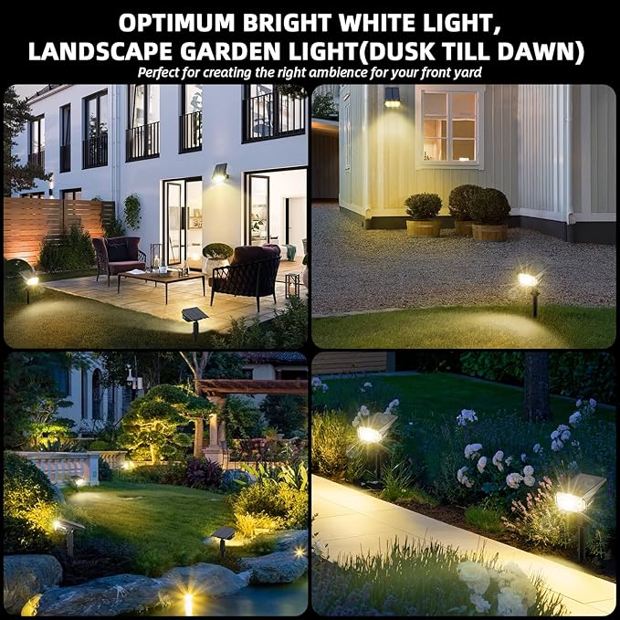 3 Brightness Modes Solar Outdoor Lights with Super Bright 40LEDs, 360 Adjustable Lighting Angle, USB Charging, Longer Working Time, Waterproof, Patio, Porch, Driveway