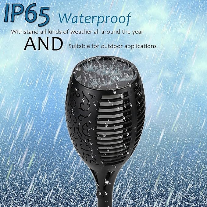 Solar Lights Outdoor 43" (Super Large Size), 99 LED Solar Tiki Torches with Flickering Flame, Waterproof Solar Powered Lights for Holiday Decorations Outside Garden Yard Pathway Decor
